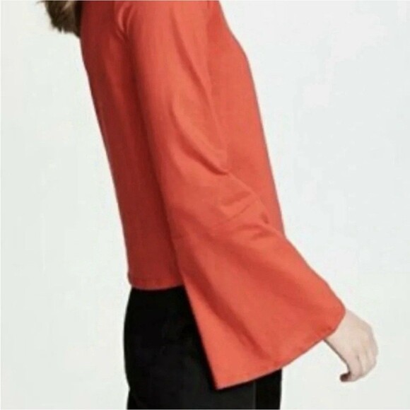 The Range NYC Red Stark Flare Long Bell Sleeve Women’s Top Size Medium - Picture 2 of 8